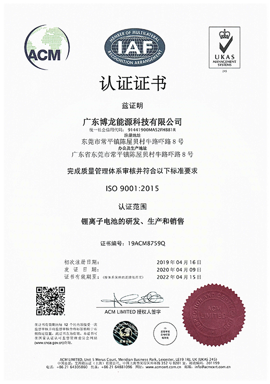 ISO9001 Quality System Certification